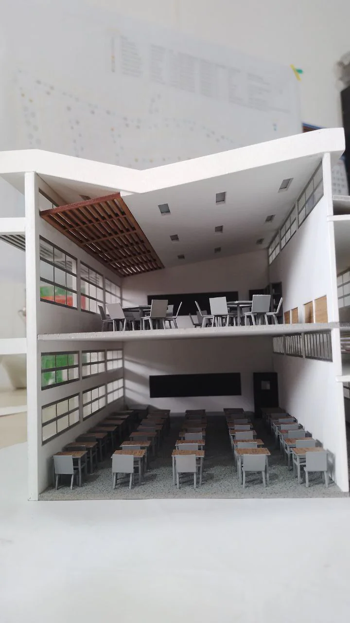Maquete de uma sala de aula com sistema de ventilação do complexo da UFPR - Detalhe 2
