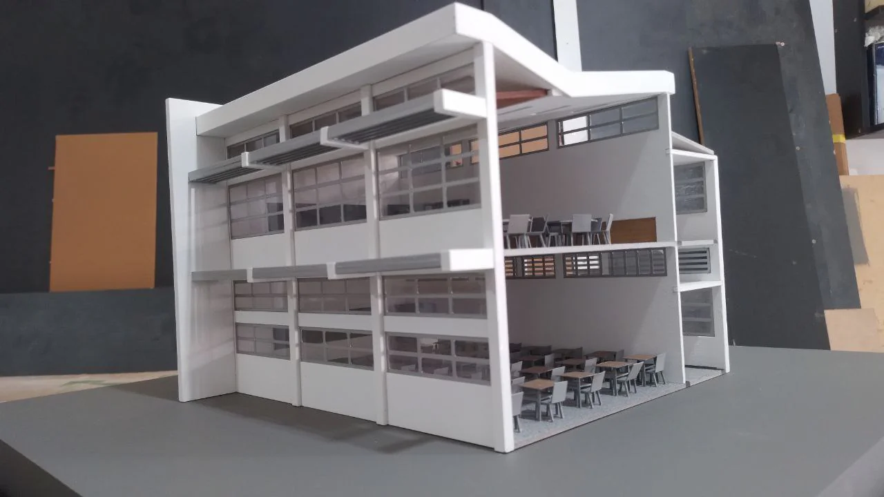 Maquete de uma sala de aula com sistema de ventilação do complexo da UFPR - Detalhe 3