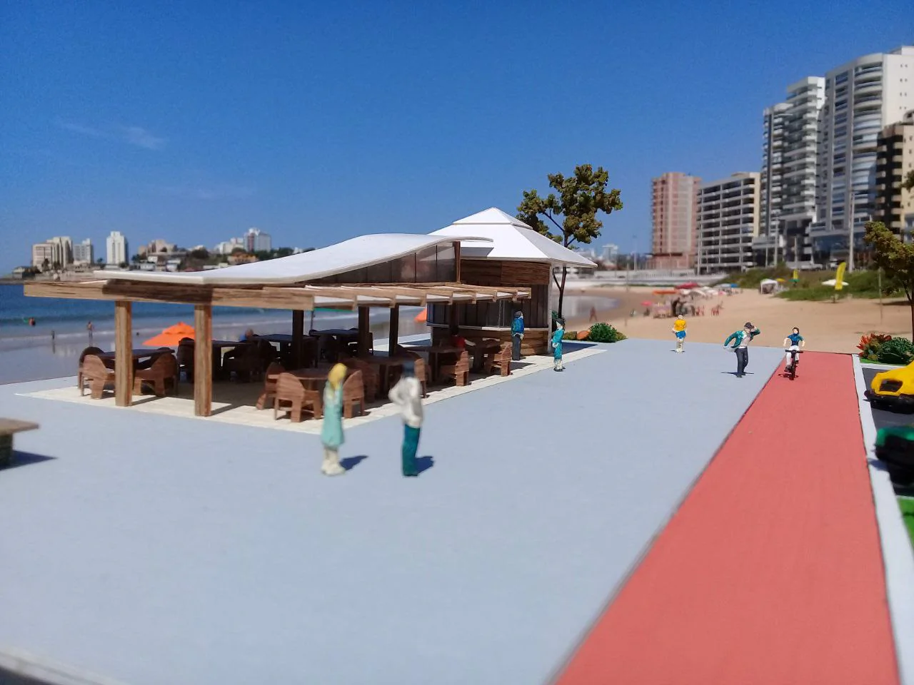 Maquete da revitalização dos quiosques da Praia do Morro em Guarapari - Detalhe 2